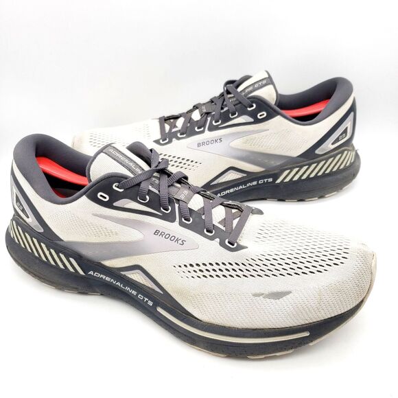 BROOKS Adrenaline GTS 23 Running Shoes Men's 14 Gray Sneakers 1103912E065 - Picture 2 of 9